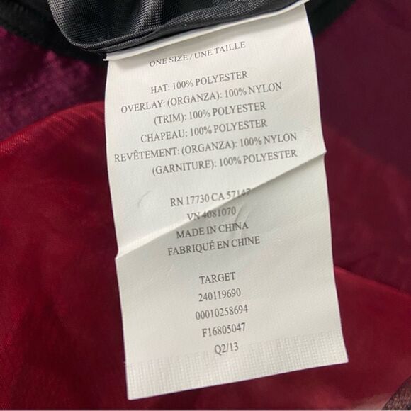 Halloween Red Black Mesh Witchy Hat Black Roses ‎ Whimsigoth Grunge Cosplay OS - Picture 5 of 10